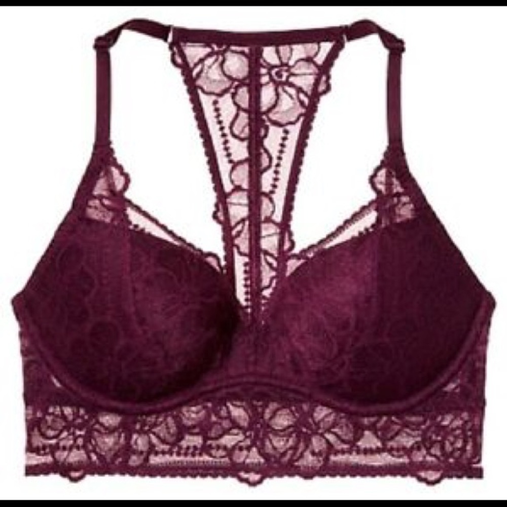 Victorias Secret Pink Tropical Lace Racerback Bra
